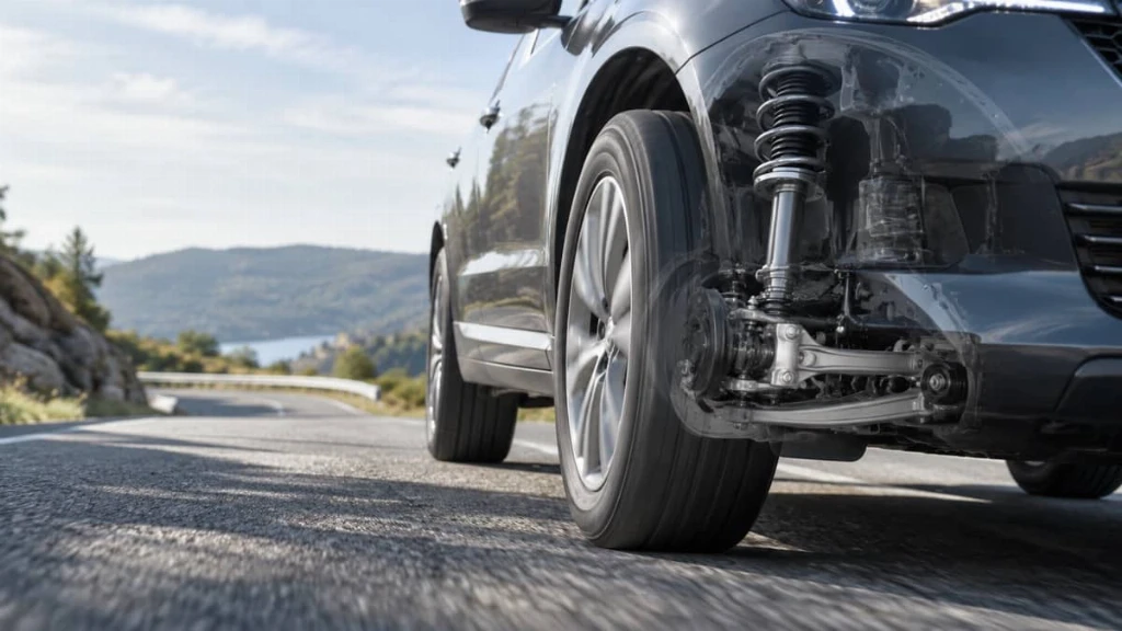 Автомобільна підвіска на гірській дорозі Автомобільна підвіска на гірській дорозі